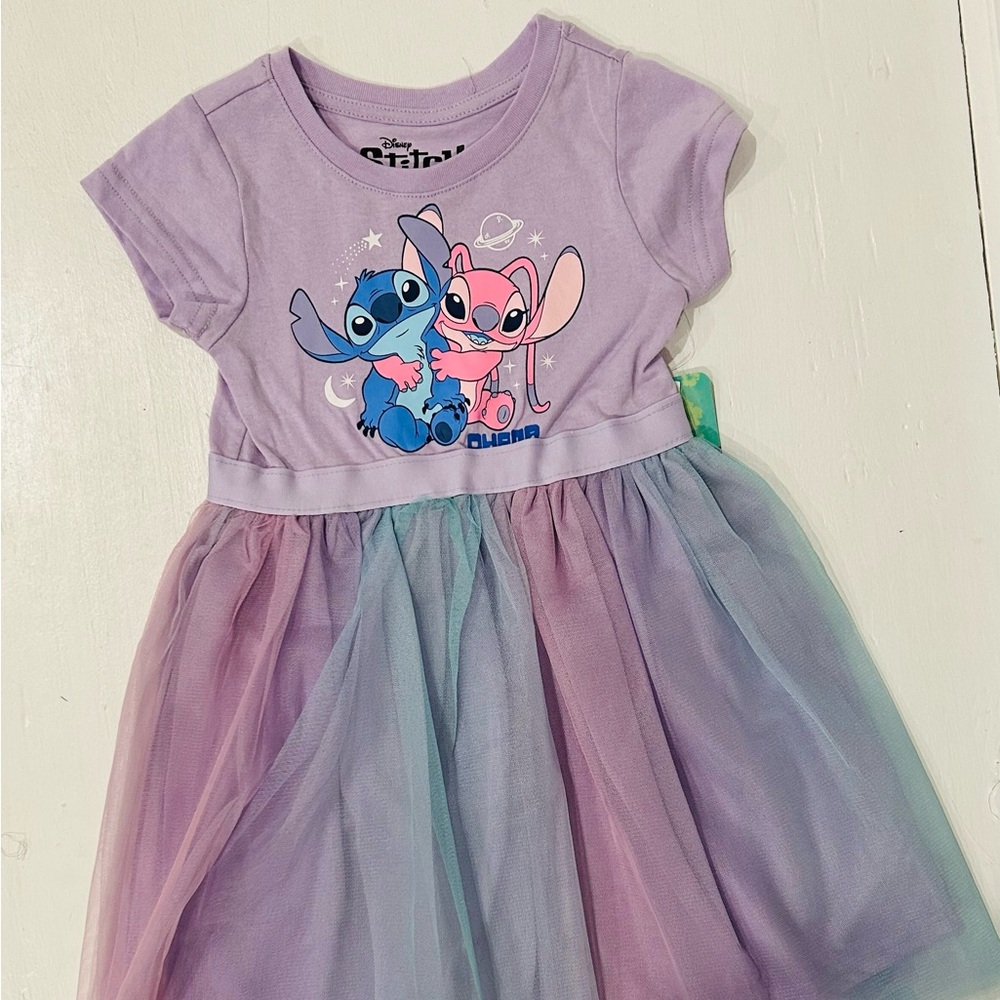 Disney Lilac Dress with Stitch and Angel